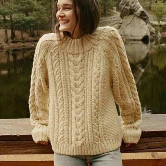 Doen Sweaters - NWT Doen Serena Cable Sweater in Cream